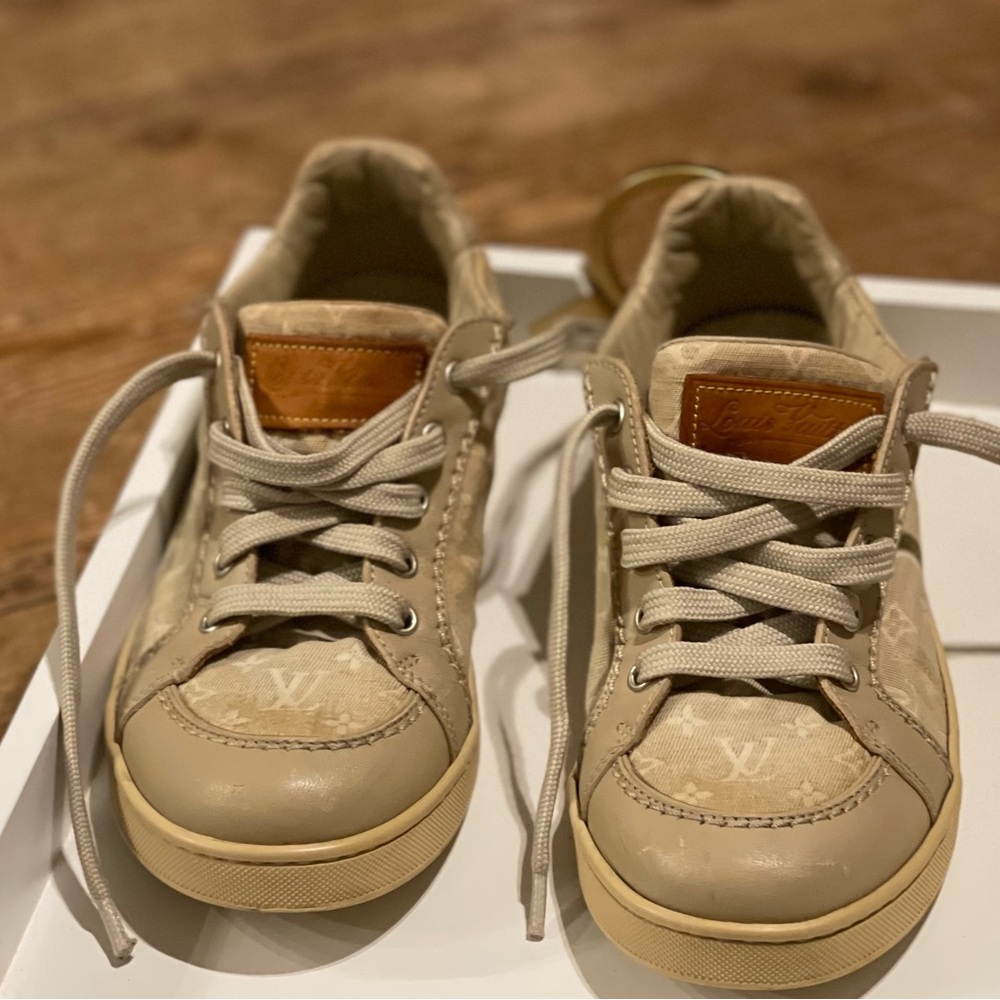 Louis Vuitton Mini Monogram Khaki kids sneakers